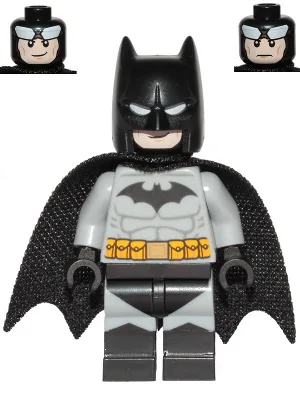 Мініфігурка LEGO Бетмен sh0689 у світло-сірому костюмі з жовтим поясом і двоколірними чоботами, 2021 рік
