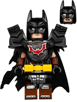 Мініфігурка LEGO Бетмен tlm130 з Апокаліпсбурга у броні з шин і рваному плащі, «Лего Фільм 2», 2019 рік