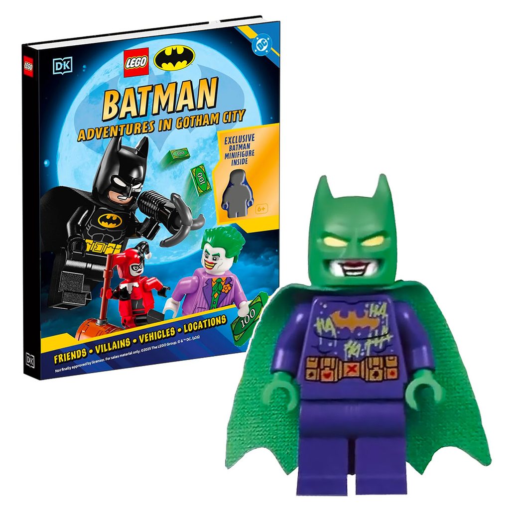 мініфігурка LEGO з Бетменом у книжці LEGO Batman Adventures in Gotham City від видання DK Books