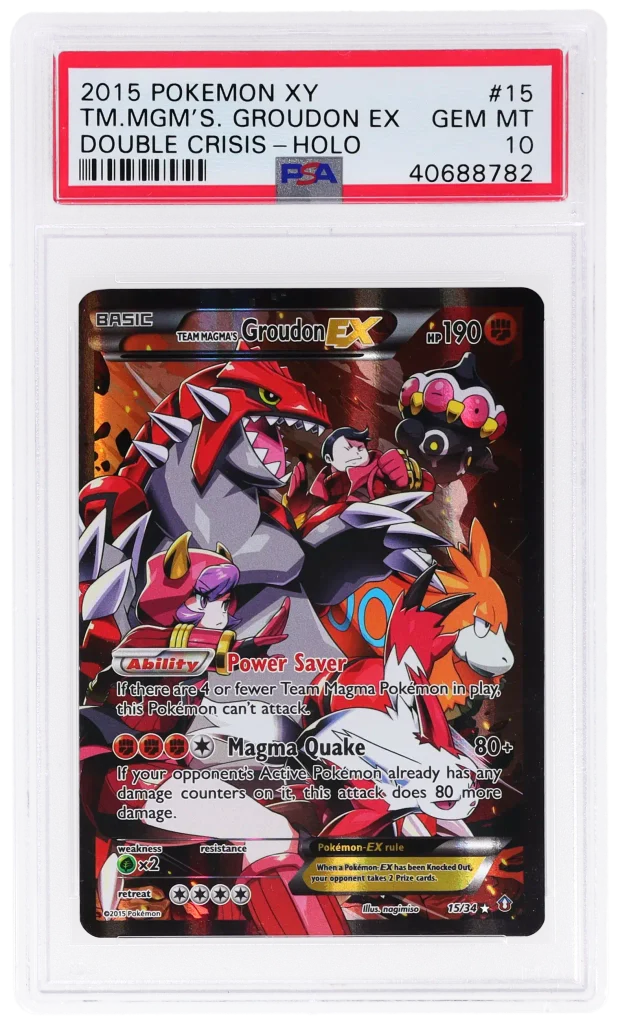 Картка 2015 року Pokémon XY Team Magma's Groudon EX Double Crisis Holo #15 PSA 10