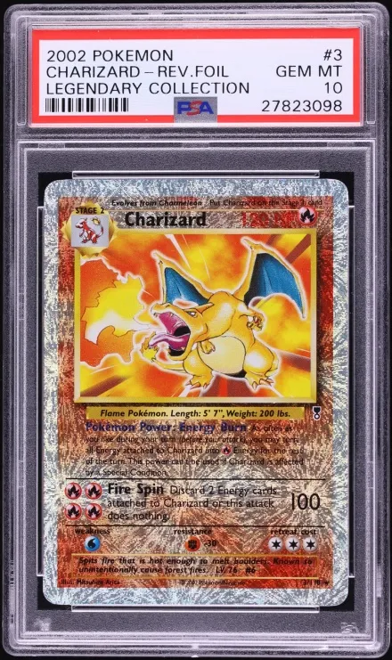 Pokémon TCG PSA 10 Legendary Collection Reverse Holo Charizard