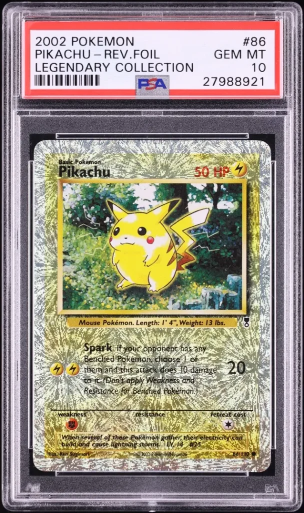 Pokémon TCG PSA 10 Legendary Collection Reverse Holo Pikachu